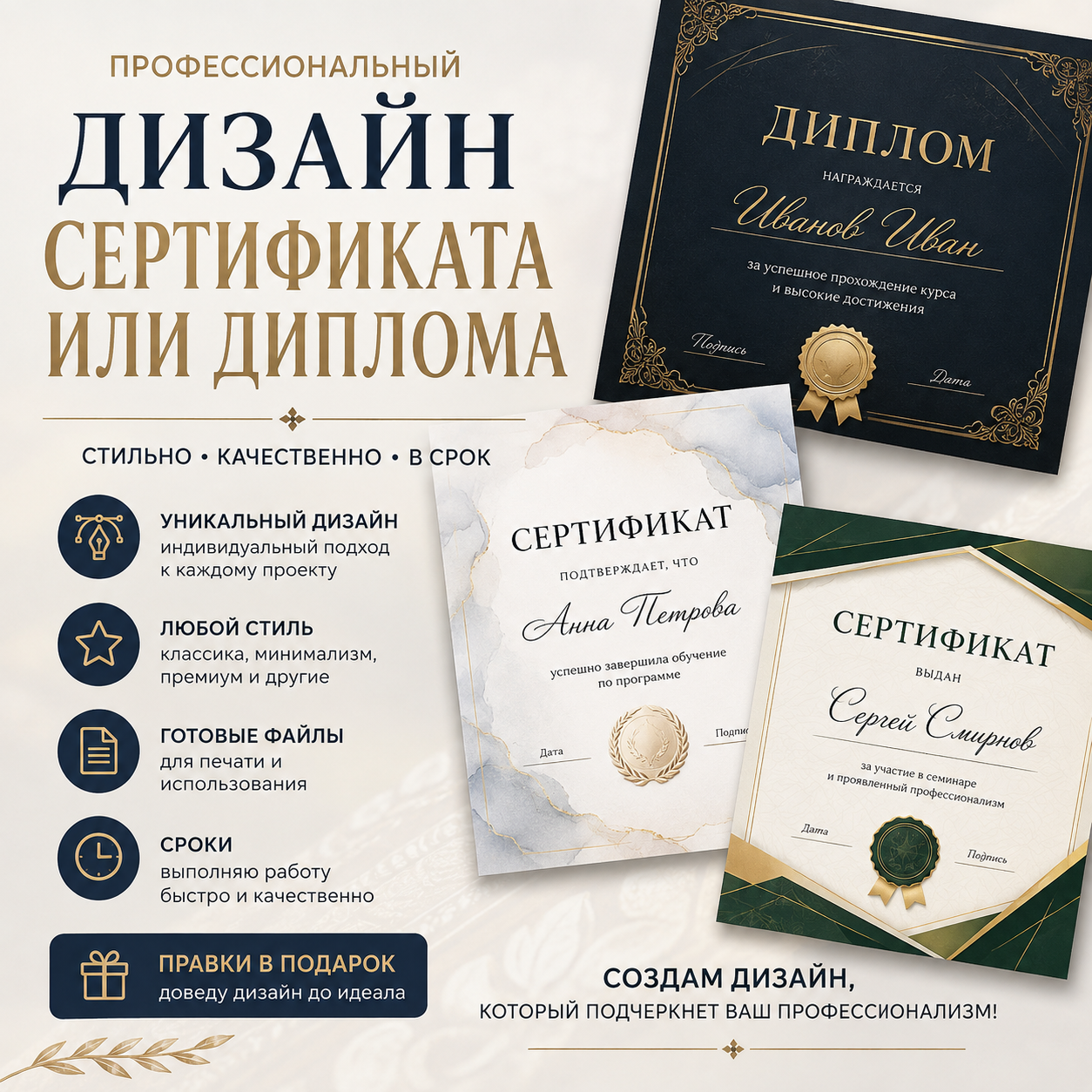 Дизайн сертификата или диплома
